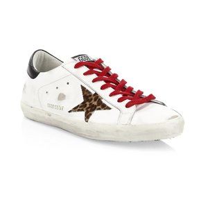 Golden Goose Superstar Leopard Calf Hair & Leather Sneakers